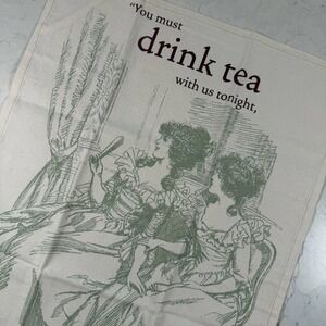 Jane Austen Sense And Sensibility Cotton Kitchen Tea Towel New NWT 16"x 25"